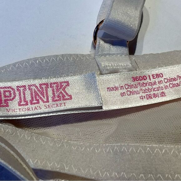 PINK Bra Date Wireless Push Up White 36DD Lace, Strappy, padded. - Picture 2 of 10